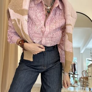 CAMISA BORDADA ROSA