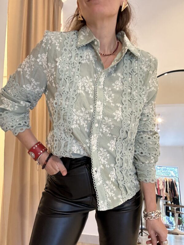 CAMISA BORDADA VERDE