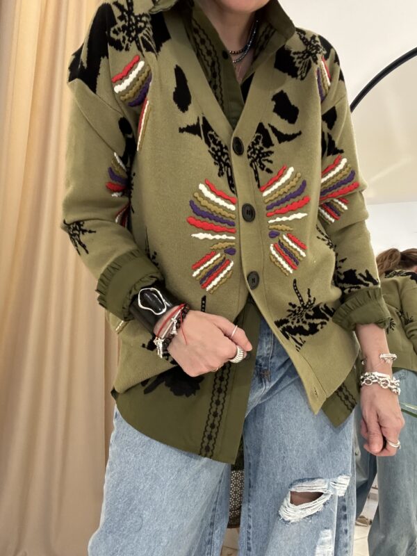 CARDIGAN VERDE ETNICO
