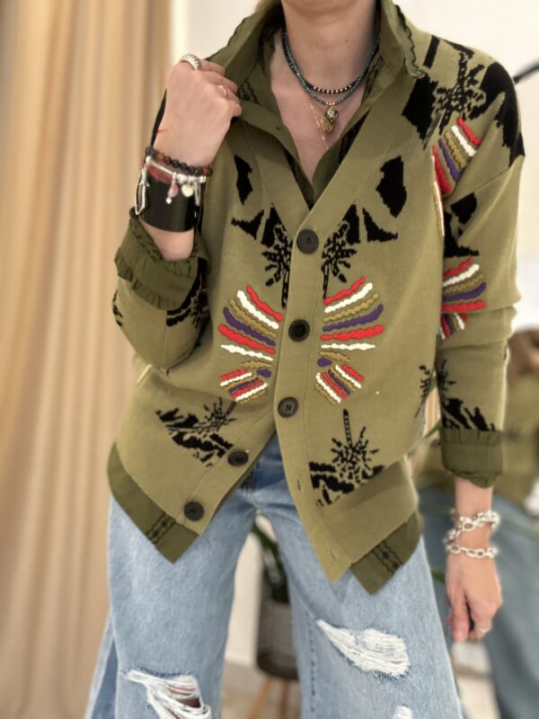 CARDIGAN VERDE ETNICO