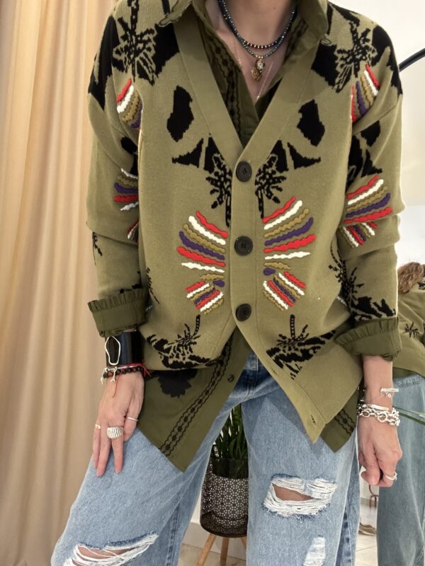 CARDIGAN VERDE ETNICO